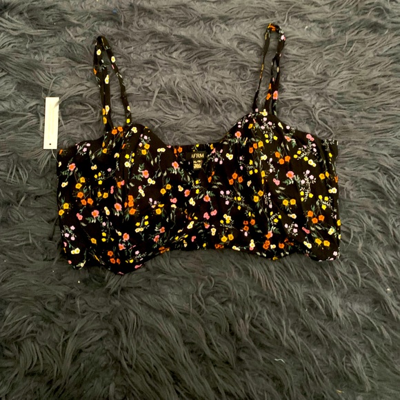 NWT AFRM floral  sleeveless crop top size XL - Picture 1 of 7